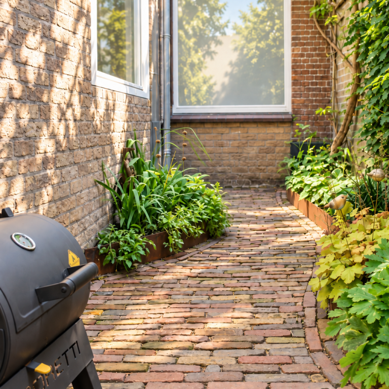 Klinker bestrating Kleine stadstuin leiden